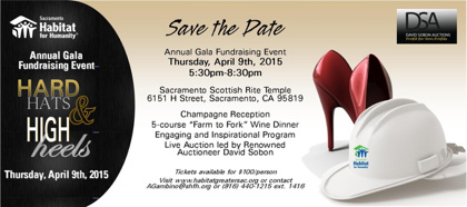 Get your “Hard Hats and High Heels” Ready for Habitat for Humanity of Greater Sacramento’s Annual Gala