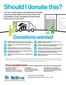 Habitat for Humanity of Greater Sacramento, , ReStore Donate Flyer 2024 ...