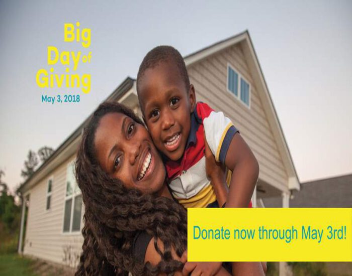 Donate to Habitat on Big Day of Giving and  your donation will be matched!