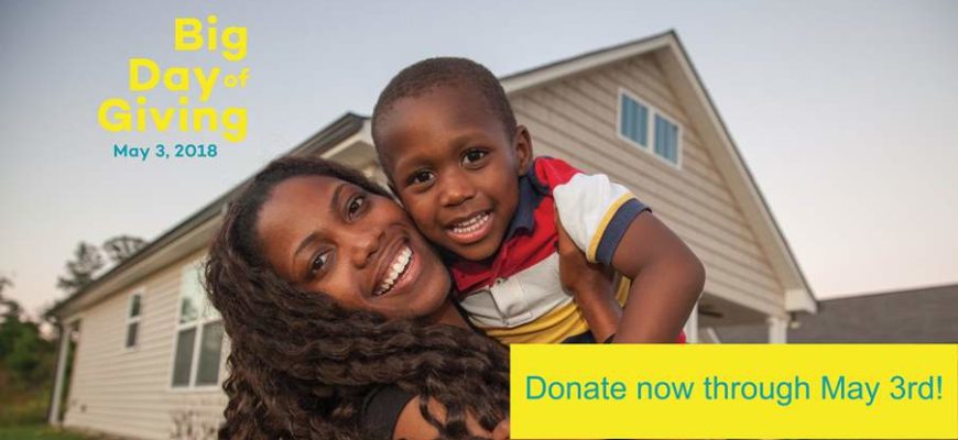 Donate to Habitat on Big Day of Giving and  your donation will be matched!